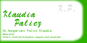 klaudia palicz business card